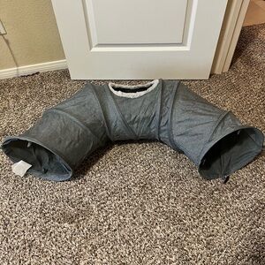 Costco Gray Cat Tunnel x2 Connectable with Soft Toys Collapsable for Storage